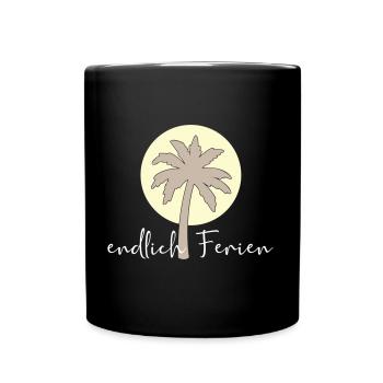 endlich Ferien - Tasse einfarbig - Schwarz - Vorne