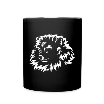 Miniature Spitz Head "Black Edition" - Full Colour Mug - black - Front