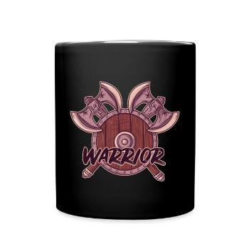 Wikinger Nordische Götter Valhalla Krieger - Tasse einfarbig - Schwarz - Vorne