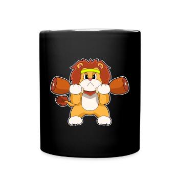 Lion Bodybuilder Dumbbells Bodybuilding - Mug uni - noir - Devant