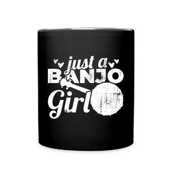 Just a Banjo Girl - Full Colour Mug - black - Front