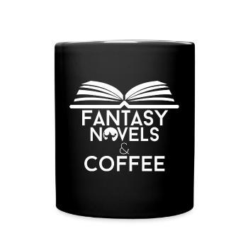 Book Lover Fantasy Romane und Kaffee - Tasse einfarbig - Schwarz - Vorne