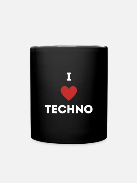 J’AIME LA TECHNO - J’AIME LA TECHNO RAVEWEAR - Mug uni - noir