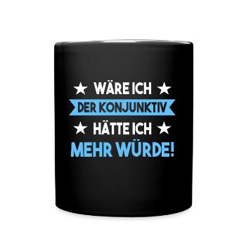 Lustiger Deutsch Lehrer Spruch Grammatik Lehrerin - Tasse einfarbig - Schwarz - Vorne