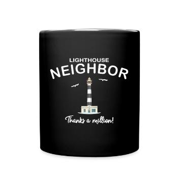 Thank you neighbor, neighbor, lighthouse in Menorca - Full Colour Mug - black - Front