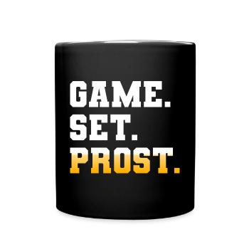 Game Set Match Prost Tennis Paddle Bier - Tasse einfarbig - Schwarz - Vorne