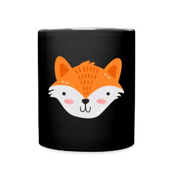 Süßer Fuchs Skandi Stil - Tasse einfarbig - Schwarz - Vorne