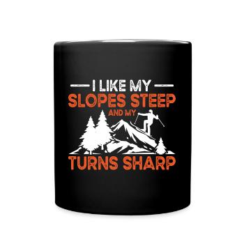 Pistes de ski Ski raide Skis d’hiver - Mug uni - noir - Devant