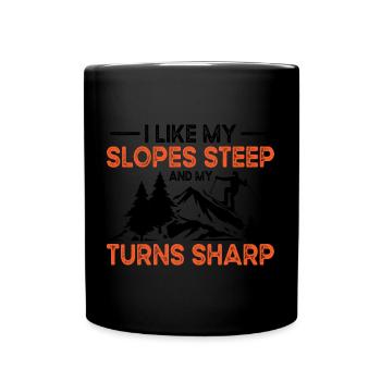 Pistes de ski Ski raide Skis d’hiver - Mug uni - noir - Devant