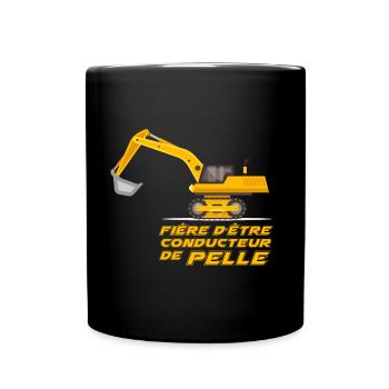 Conducteur de pelle - Mug uni - noir - Devant