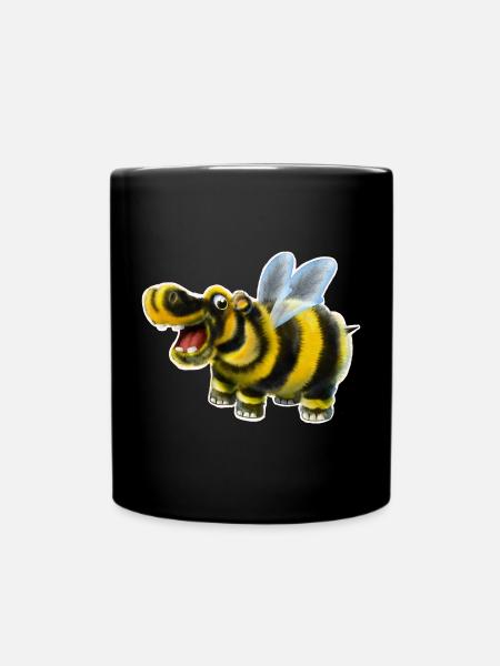 Das Hummel-Nilpferd - Tasse einfarbig - Schwarz