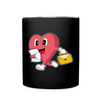 Herz Sekretärin Handtasche Büro - Tasse einfarbig - Schwarz - Vorne