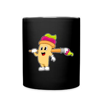 Cupcake Maler Pinsel Malen - Tasse einfarbig - Schwarz - Vorne