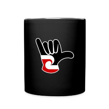 Maori-Flagge Shaka - Tasse einfarbig - Schwarz - Vorne