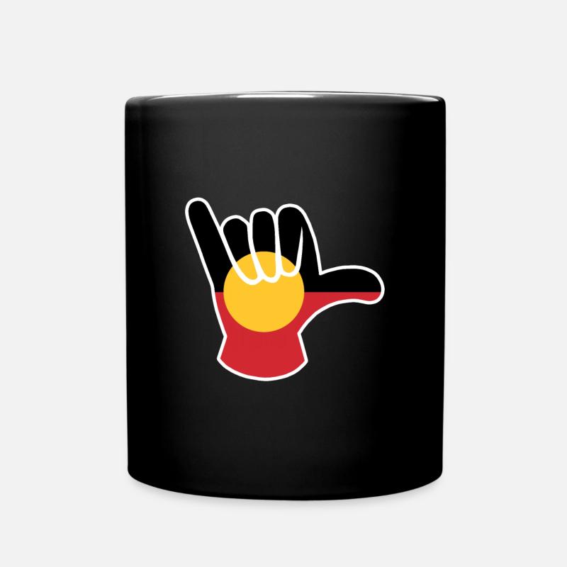 Shaka unterschreiben Aborigines Australien - Tasse einfarbig - Schwarz