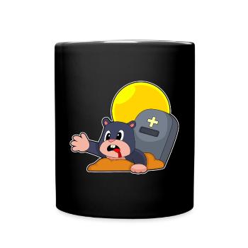 Maulwurf Halloween Grabstein - Tasse einfarbig - Schwarz - Vorne