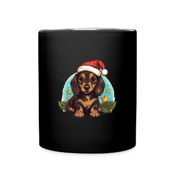 Dachshund Christmas - Full Colour Mug - black - Front