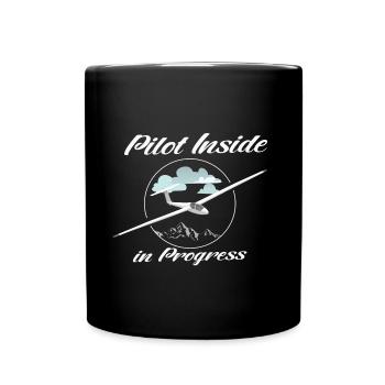 PILOT INSIDE IN PROGRESS - Full Colour Mug - black - Front