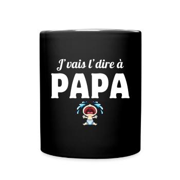 papa, j'aime mon papa, père - Mug uni - noir - Devant