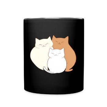 Cat family - Full Colour Mug - black - Front