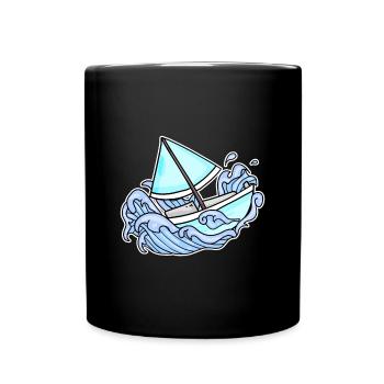 Segeln Segelboot Boot - Tasse einfarbig - Schwarz - Vorne