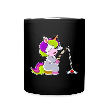 Canne à pêche licorne pêcheur Canne à pêche - Mug uni - noir - Devant