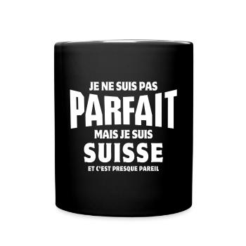 Suisse, fierté Suisse, j'aime la Suisse - Mug uni - noir - Devant