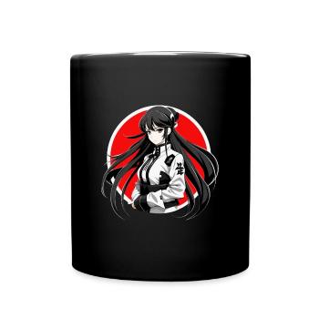 Japanese Manga Girl - Full Colour Mug - black - Front