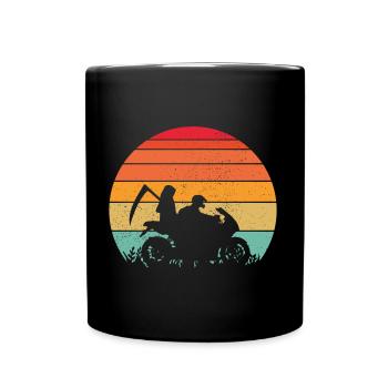 BIKER LEIDENSCHAFT GESCHENK GRIMMIGER SENSENMANN TOD - Tasse einfarbig - Schwarz - Vorne