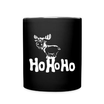 hohoho xmas reindeer Rentier Elch Symbol lustig - Tasse einfarbig - Schwarz - Vorne