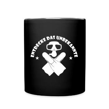 Entdecke das Unbekannte Apnoetaucher - Tasse einfarbig - Schwarz - Vorne