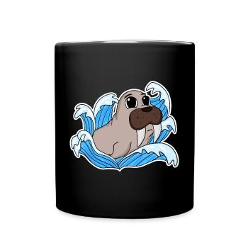Sceau de morse - Mug uni - noir - Devant