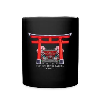 Torii Japan, Kyoto, Fushimi Inari Shrine - Taisha - Full Colour Mug - black - Front