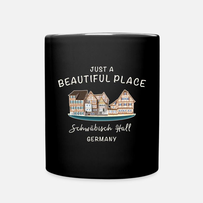 Schwäbisch Hall, Süddeutschland, Zeichnung - Tasse einfarbig - Schwarz