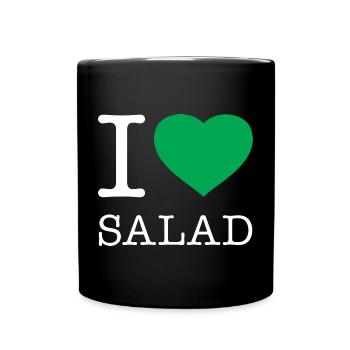 I LOVE SALAD - Full Colour Mug - black - Front