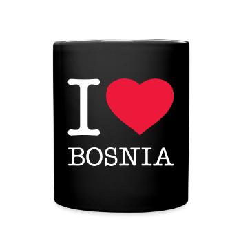 I LOVE BOSNIA Bosnien - Tasse einfarbig - Schwarz - Vorne