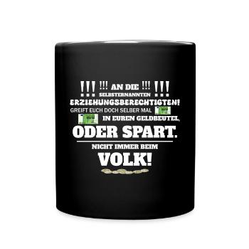 Nicht immer vom Volk - Tasse einfarbig - Schwarz - Vorne