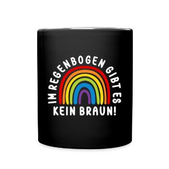 Antifaschistisches LGBTQ+ Anti Homophobie Protest - Tasse einfarbig - Schwarz - Vorne