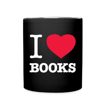 I LOVE BOOKS Reading Books - Full Colour Mug - black - Front