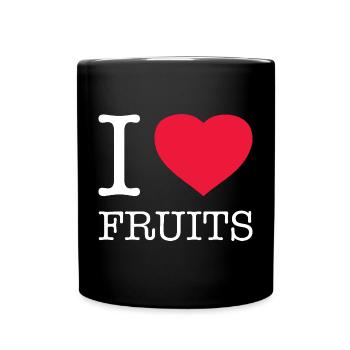 I LOVE FRUITS - Full Colour Mug - black - Front