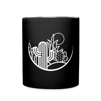 Kaktus Pflanzen Natur Wüste Abenteuer Sonne icon - Tasse einfarbig - Schwarz - Vorne