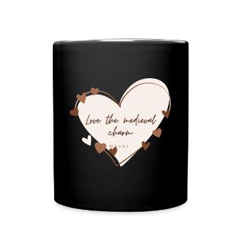 Ich liebe mit Herz Gent - Tasse einfarbig - Schwarz - Vorne