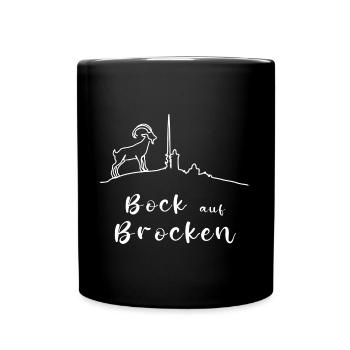 Bock auf Brocken - Harz Brocken Wandern - Tasse einfarbig - Schwarz - Vorne