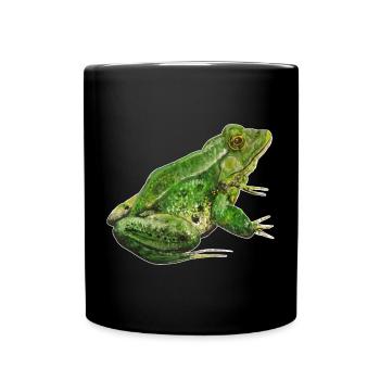 Grüner Frosch  - Tasse einfarbig - Schwarz - Vorne