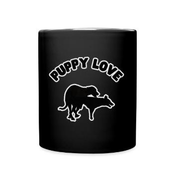 Puppy Love Black Grunge - Full Colour Mug - black - Front