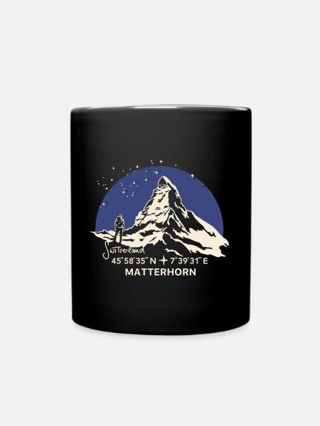 Souvenir du Cervin Randonnée Zermatt Souvenir - Mug uni - noir