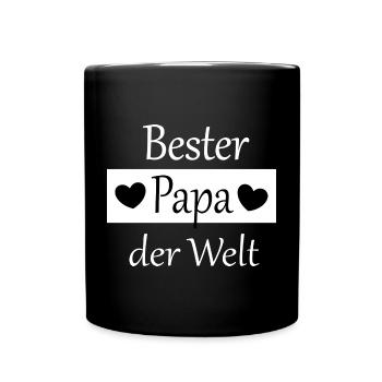 Vatertag 2026 Geschenk  Papa Vater best dad ever - Tasse einfarbig - Schwarz - Vorne