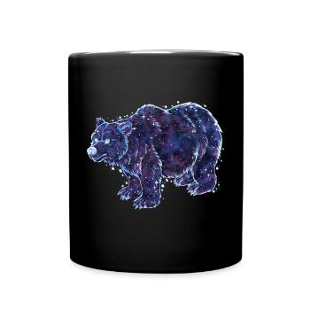 Mystischer Bär aus Sternen Großer Bär Sternzeichen - Tasse einfarbig - Schwarz - Vorne