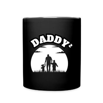 Daddy² 2 Kids Boy And Girl White - Tasse einfarbig - Schwarz - Vorne