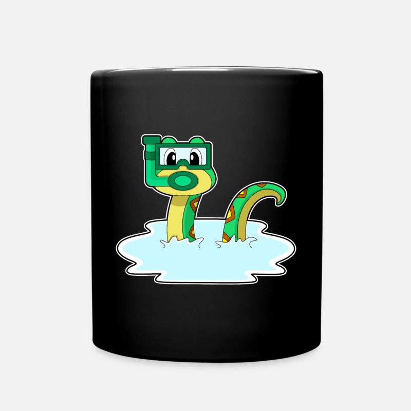 Schlange Schwimmen Schwimmbrille - Tasse einfarbig - Schwarz